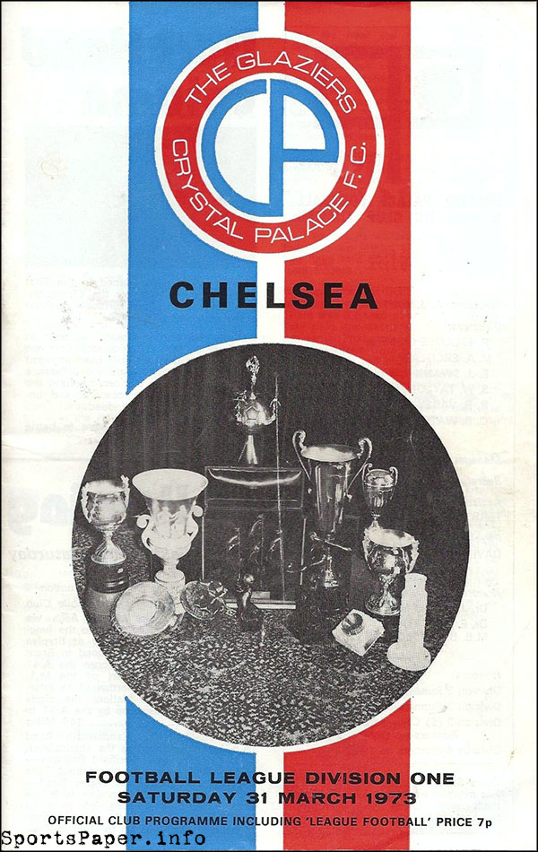 English Football Program: Crystal Palace vs. Chelsea (March 31, 1973)
