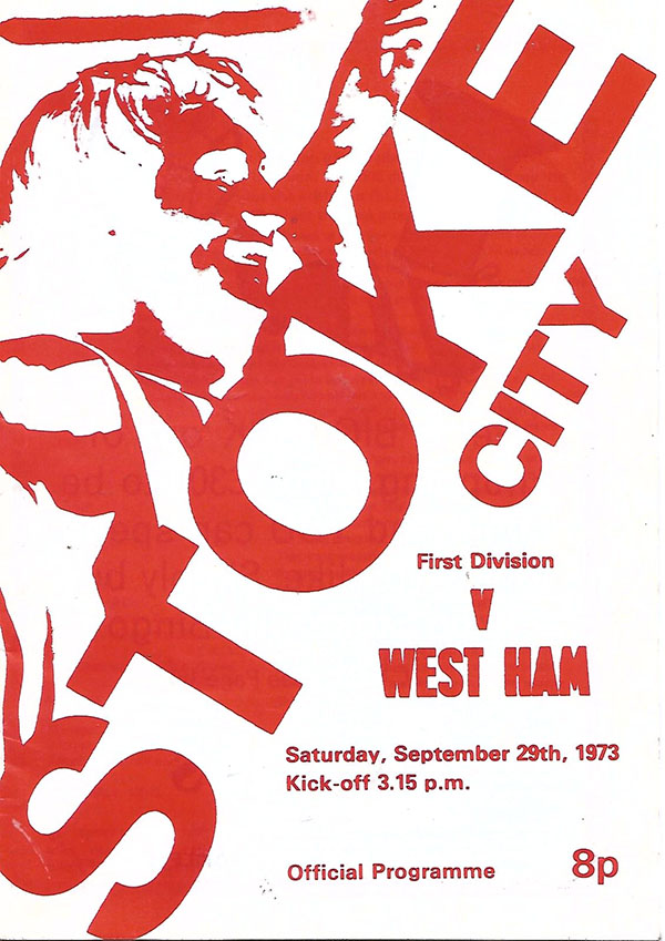 English Football Program: Stoke City vs. West Ham United (September 29, 1973)