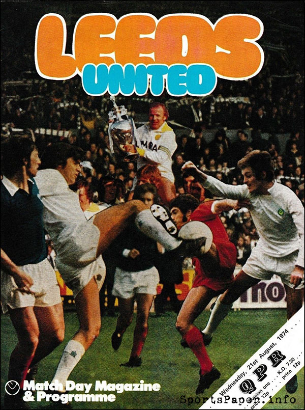 English Football Program: Leeds United vs. Queens Park Rangers (August 21, 1974)