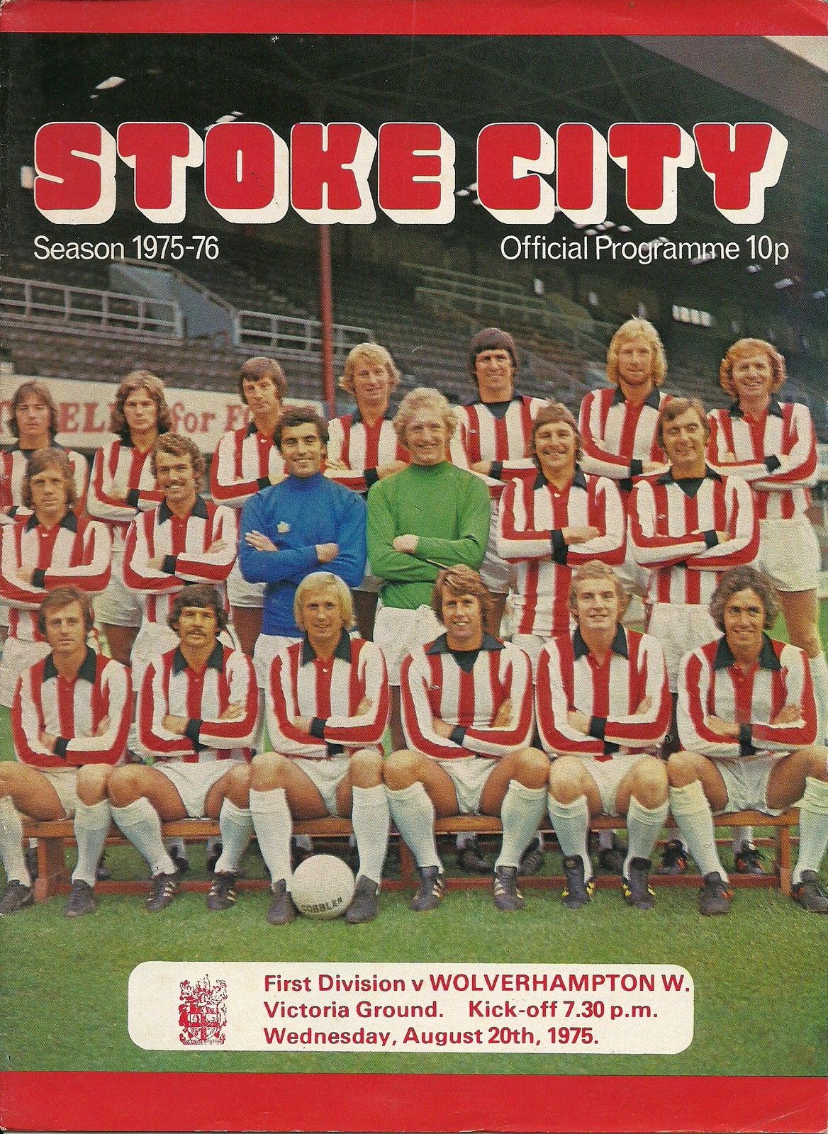 English Football Program: Stoke City vs. Wolverhampton Wanderers (August 20, 1975)