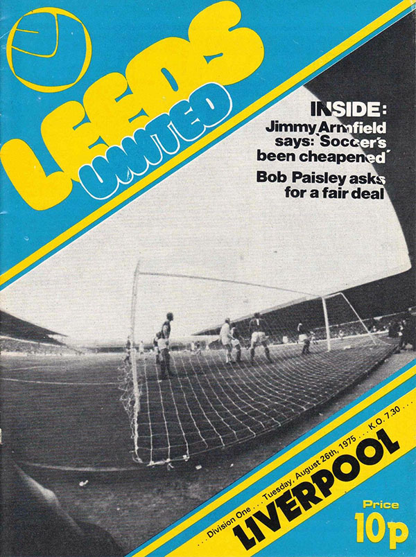 English Football Program: Leeds United vs. Liverpool (August 26, 1975)