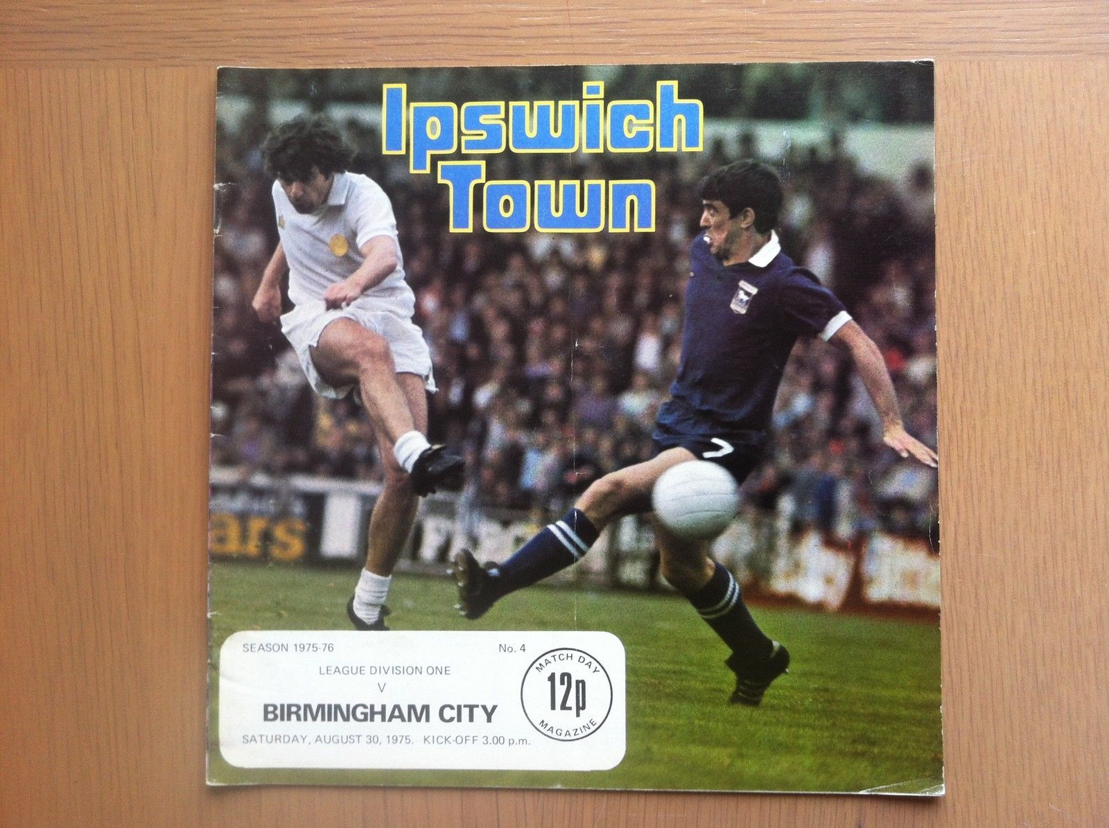 English Football Program: Ipswich Town vs. Birmingham City (August 30, 1975)