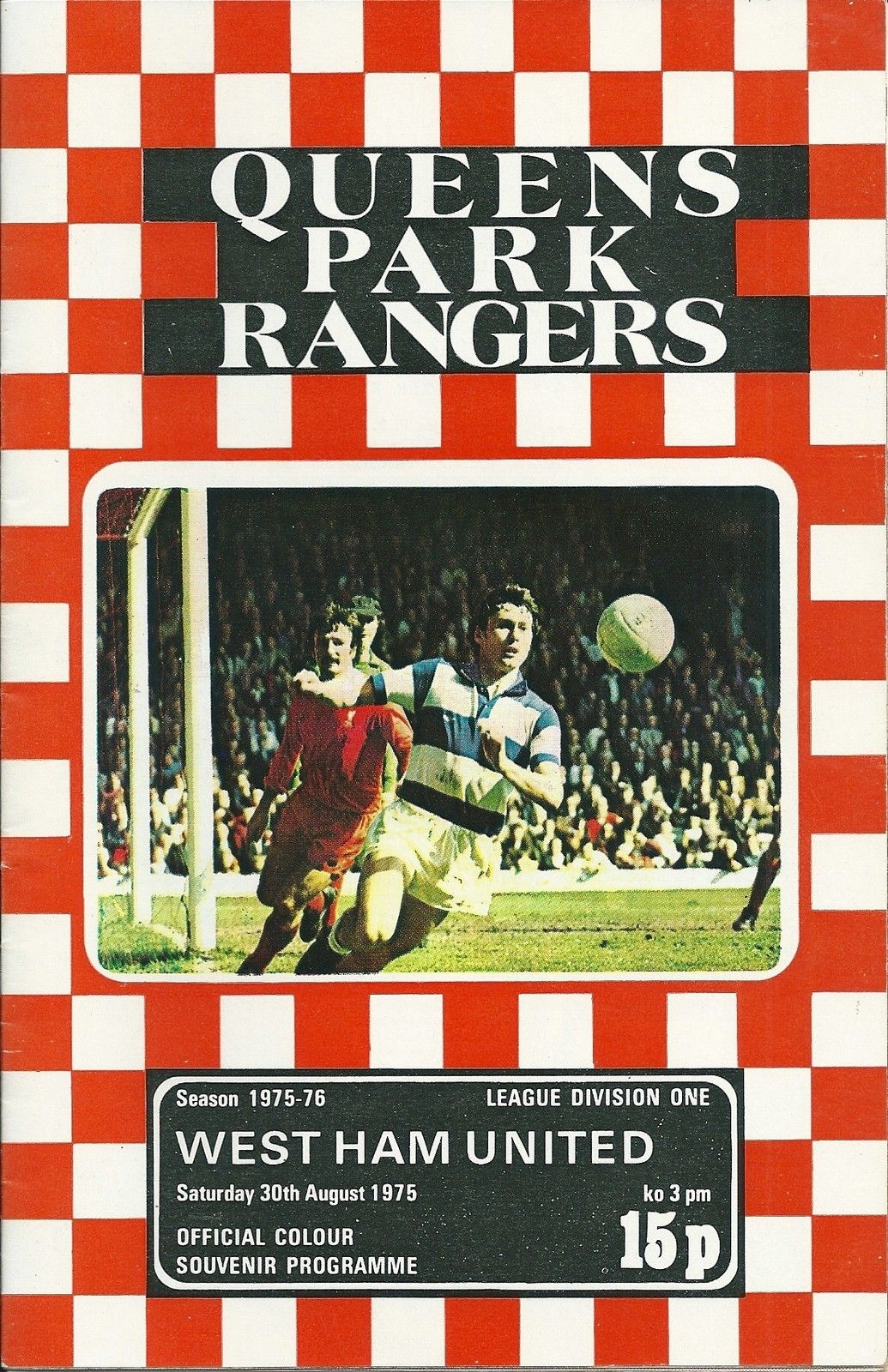 English Football Program: Queens Park Rangers vs. West Ham United (August 30, 1975)