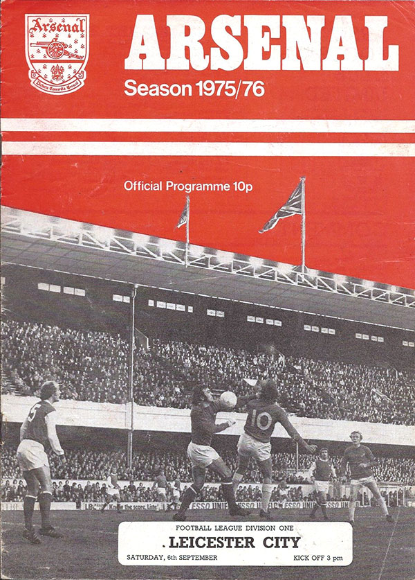 English Football Program: Arsenal vs. Leicester City (September 6, 1975)