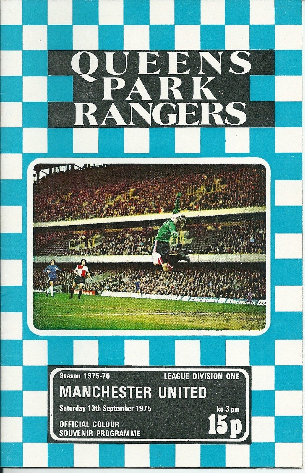 English Football Program: Queens Park Rangers vs. Manchester United (September 13, 1975)