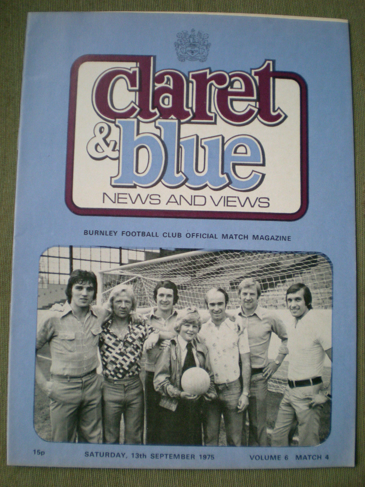 English Football Program: Burnley vs. Norwich City (September 13, 1975)