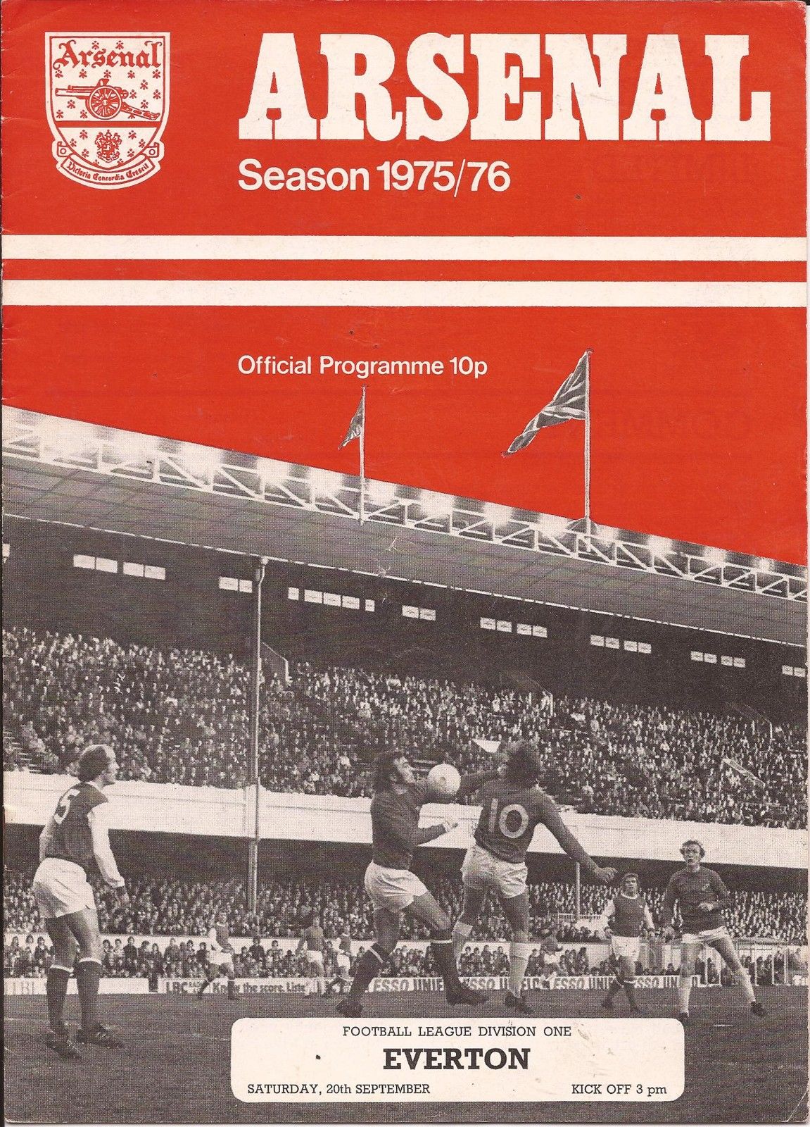 English Football Program: Arsenal vs. Everton (September 20, 1975)