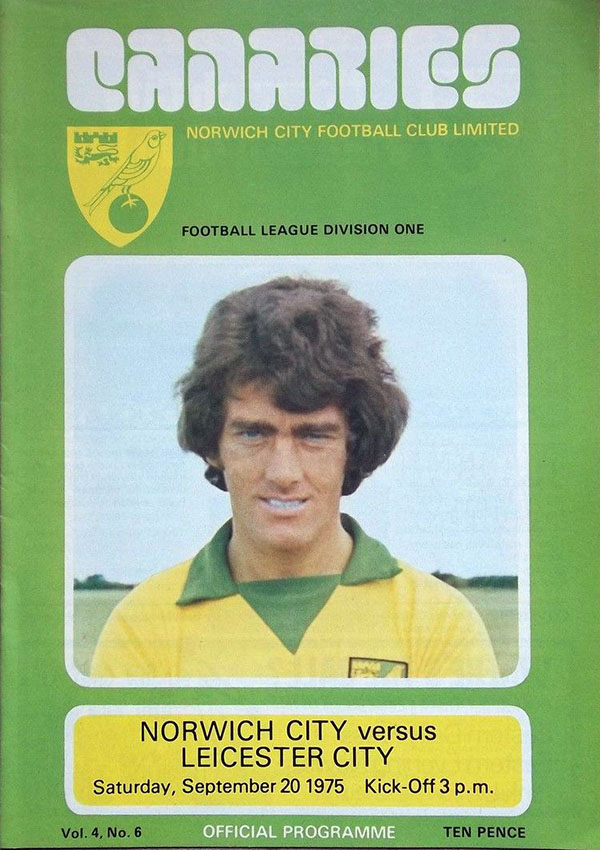 English Football Program: Norwich City vs. Leicester City (September 20, 1975)