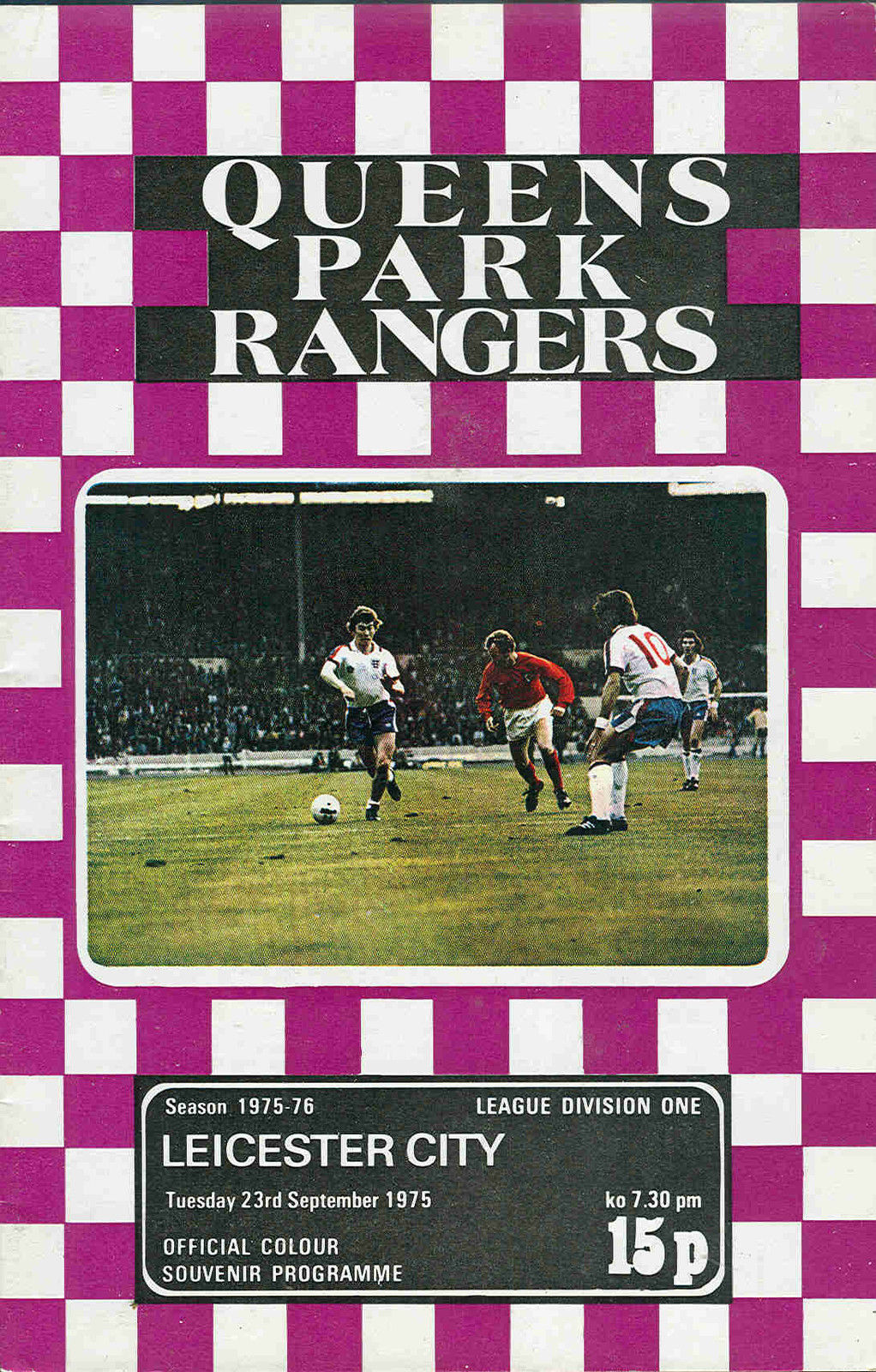 English Football Program: Queens Park Rangers vs. Leicester City (September 23, 1975)