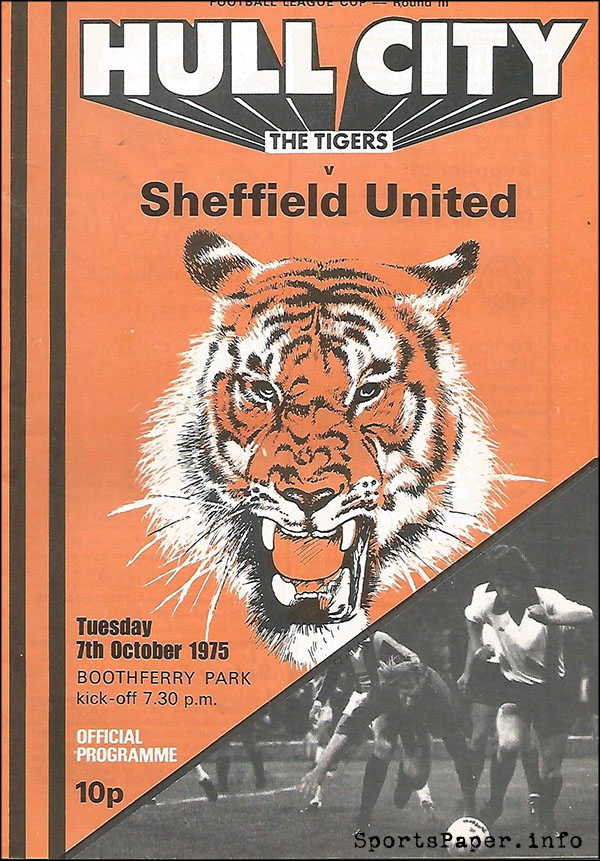 English Football Program: Hull City vs. Sheffield United (October 7, 1975)
