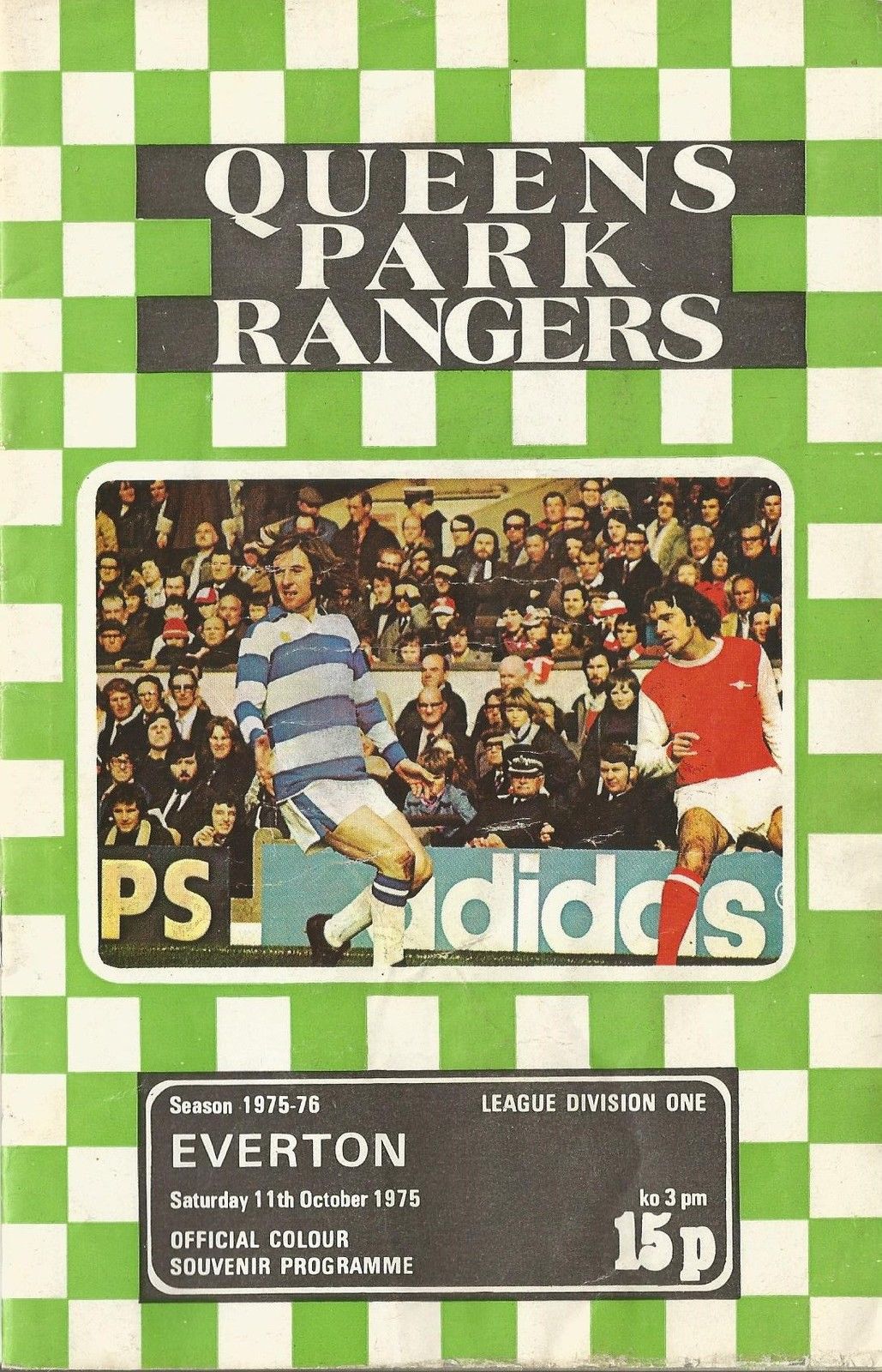 English Football Program: Queens Park Rangers vs. Everton (October 11, 1975)