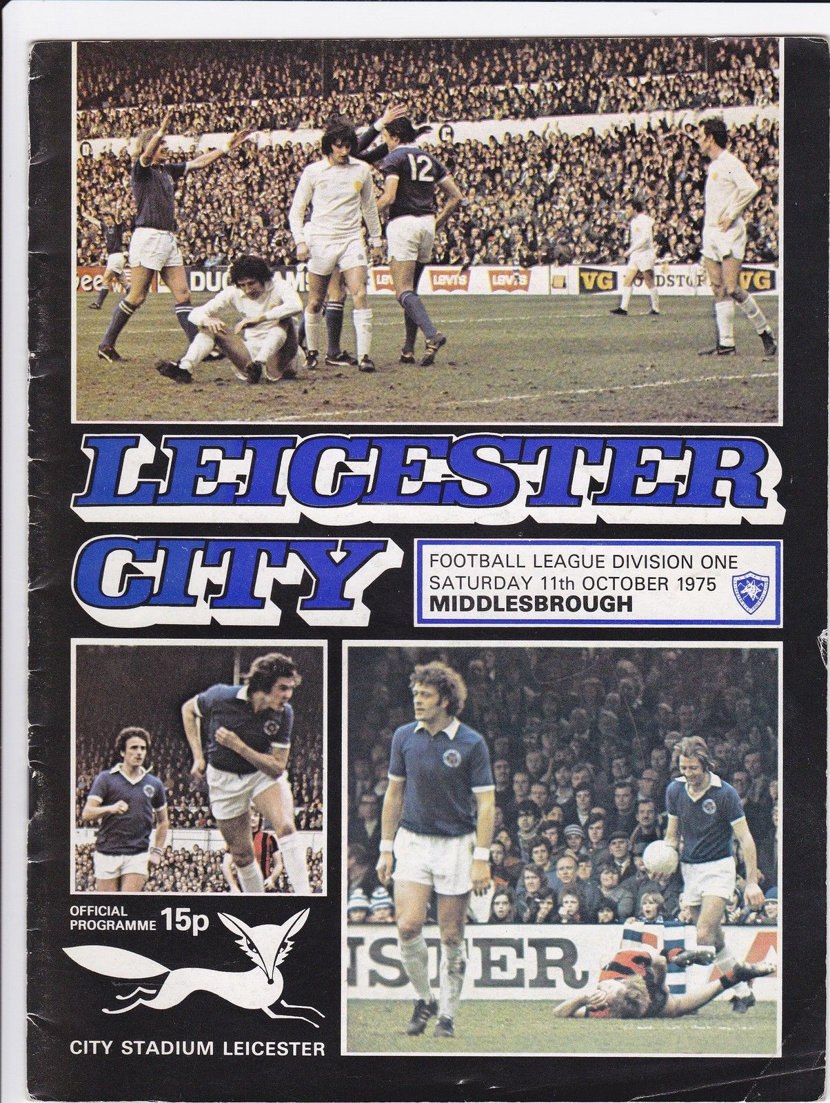 English Football Program: Leicester City vs. Middlesbrough (October 11, 1975)