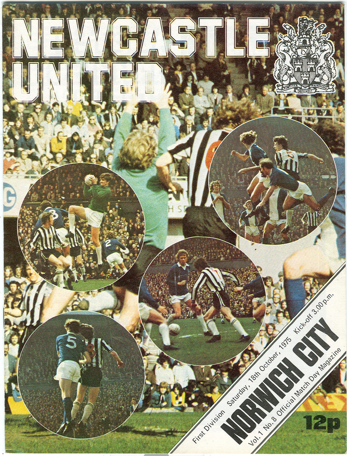 English Football Program: Newcastle United vs. Norwich City (October 18, 1975)