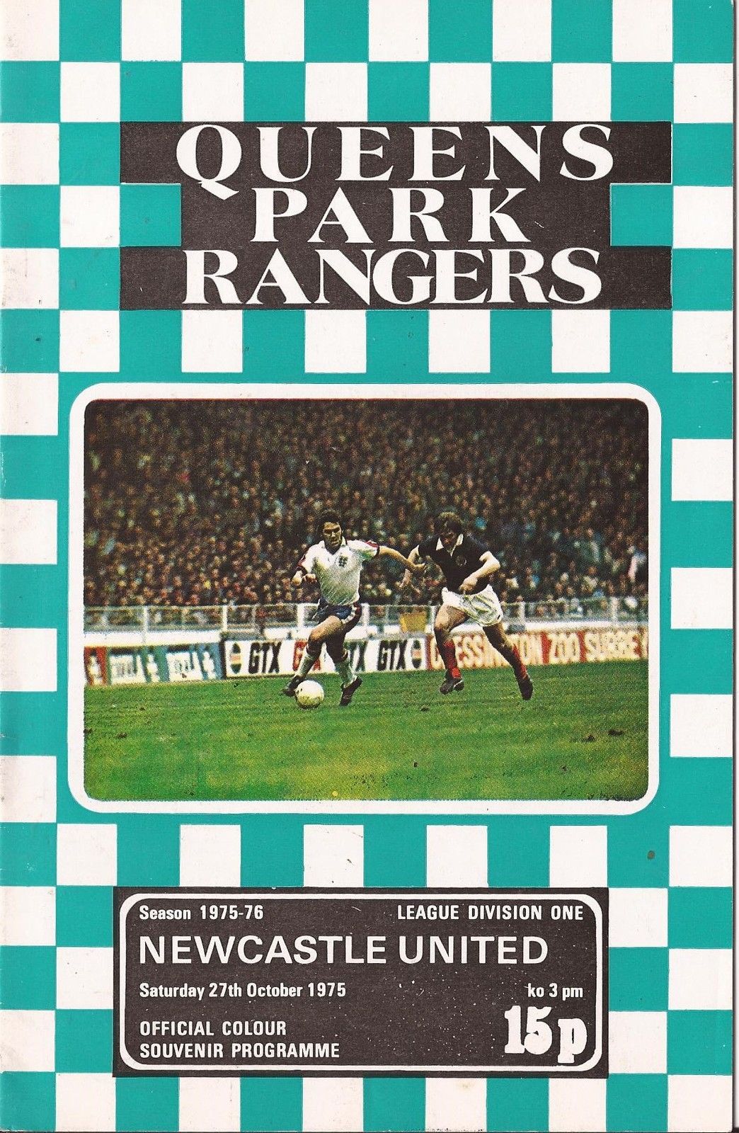 English Football Program: Queens Park Rangers vs. Newcastle United (October 27, 1975)