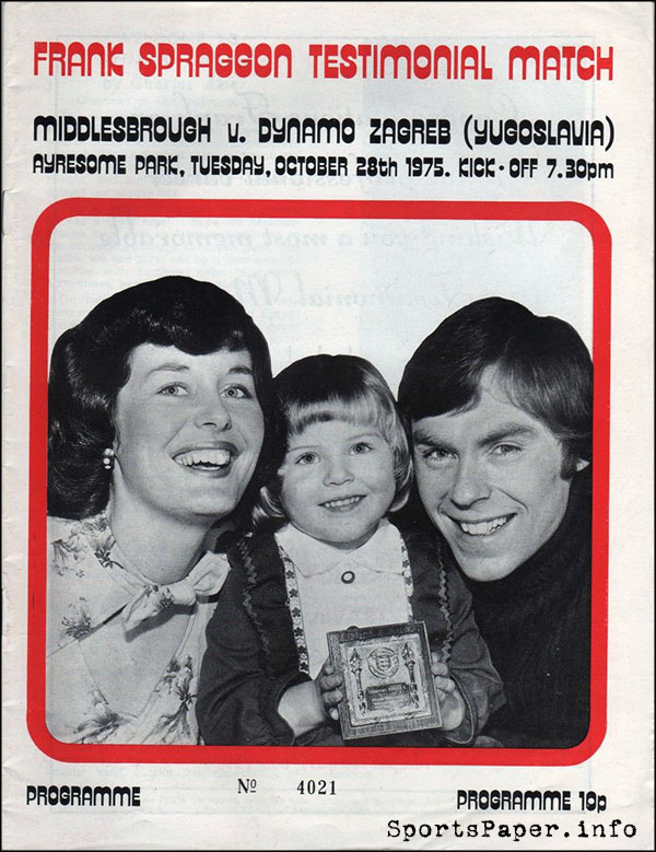 English Football Program: Middlesbrough vs. Dynamo Zagreb (October 28, 1975)