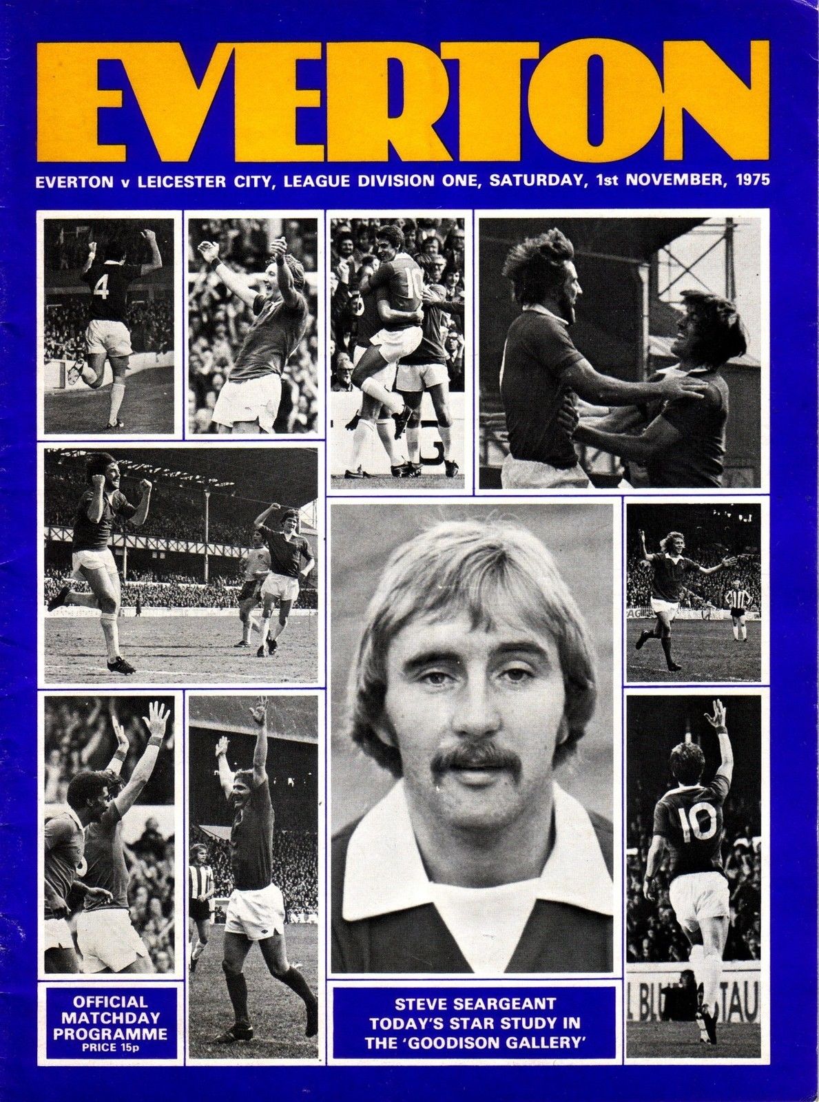 English Football Program: Everton vs. Leicester City (November 1, 1975)