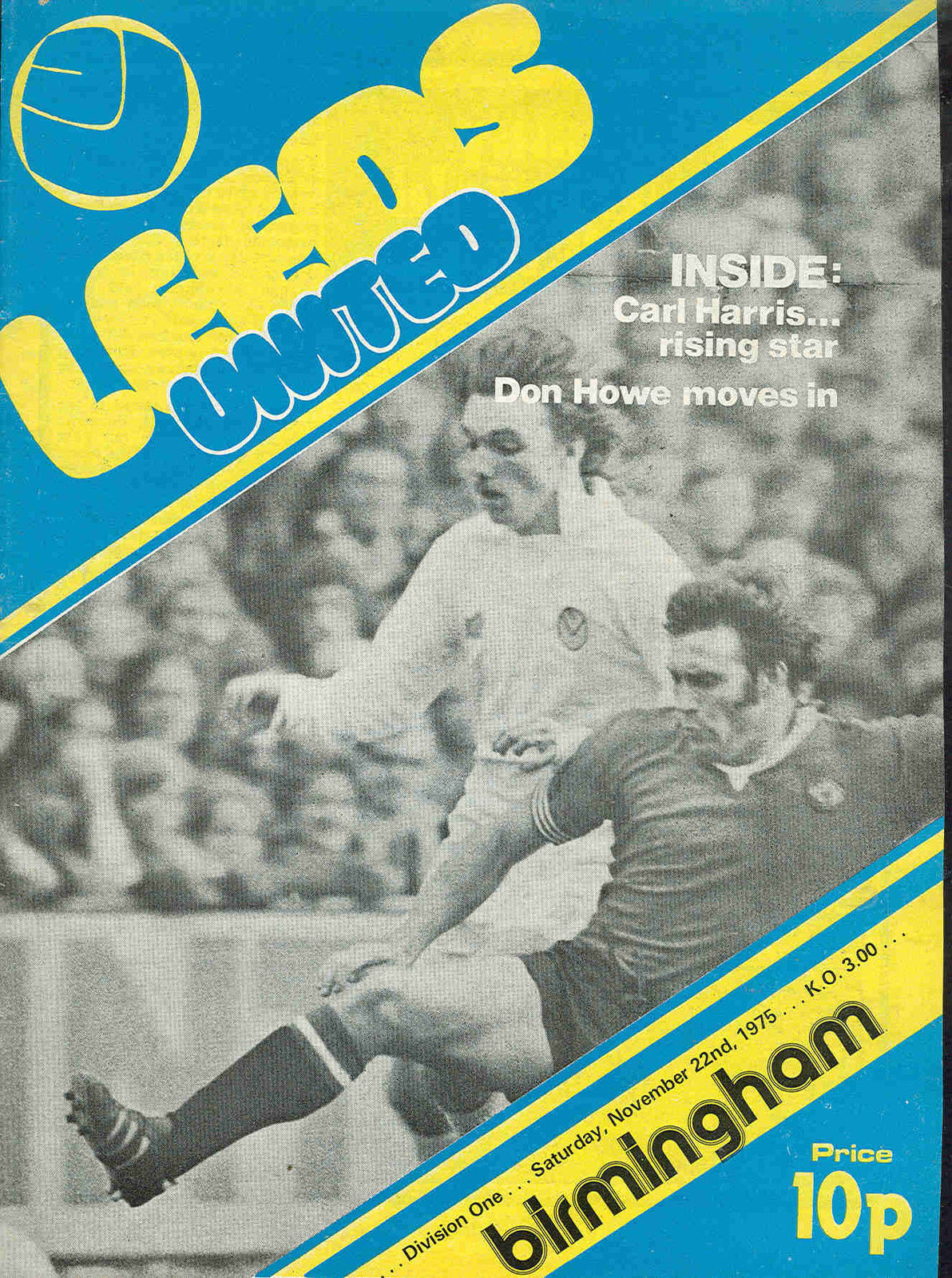 English Football Program: Leeds United vs. Birmingham City (November 22, 1975)