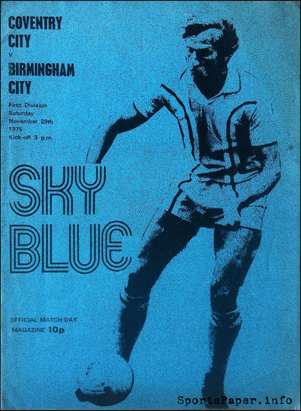 English Football Program: Coventry City vs. Birmingham City (November 29, 1975)