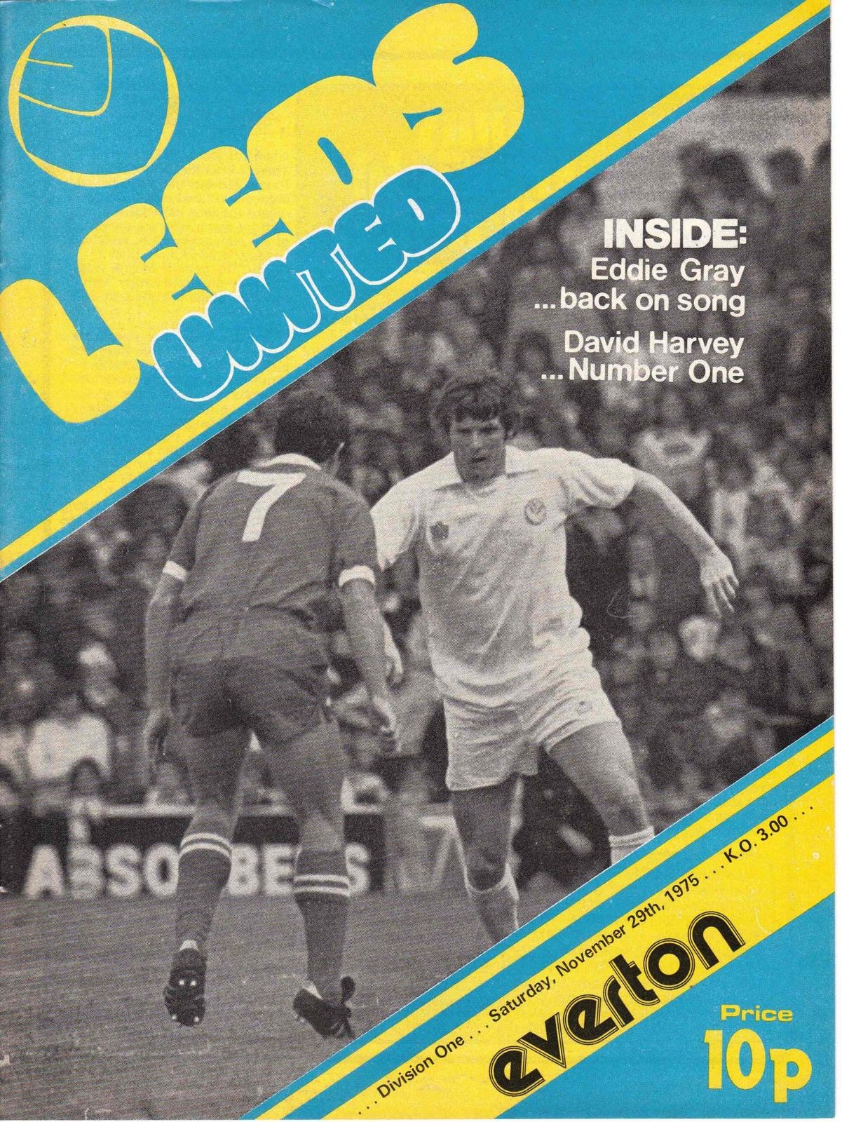 English Football Program: Leeds United vs. Everton (November 29, 1975)