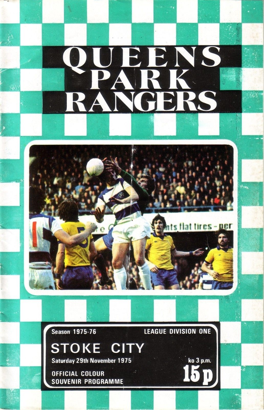 English Football Program: Queens Park Rangers vs. Stoke City (November 29, 1975)