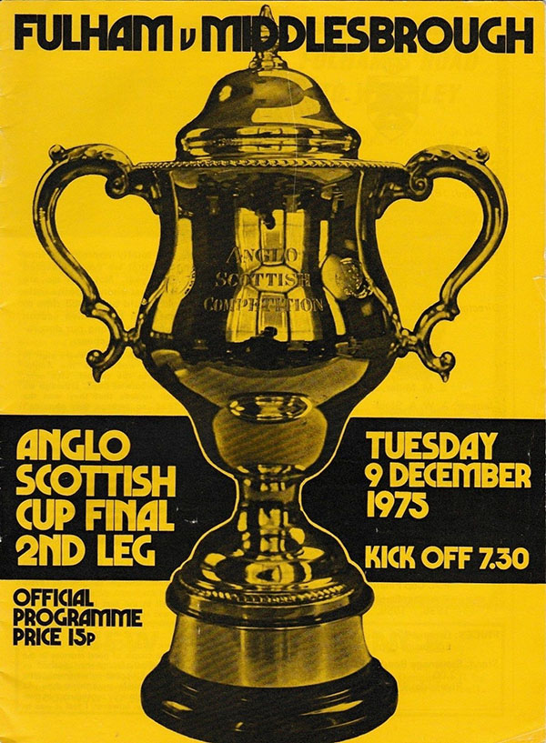 English Football Program: Fulham vs. Middlesbrough (December 9, 1975)