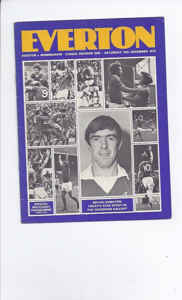 English Football Program: Everton vs. Birmingham City (December 13, 1975)