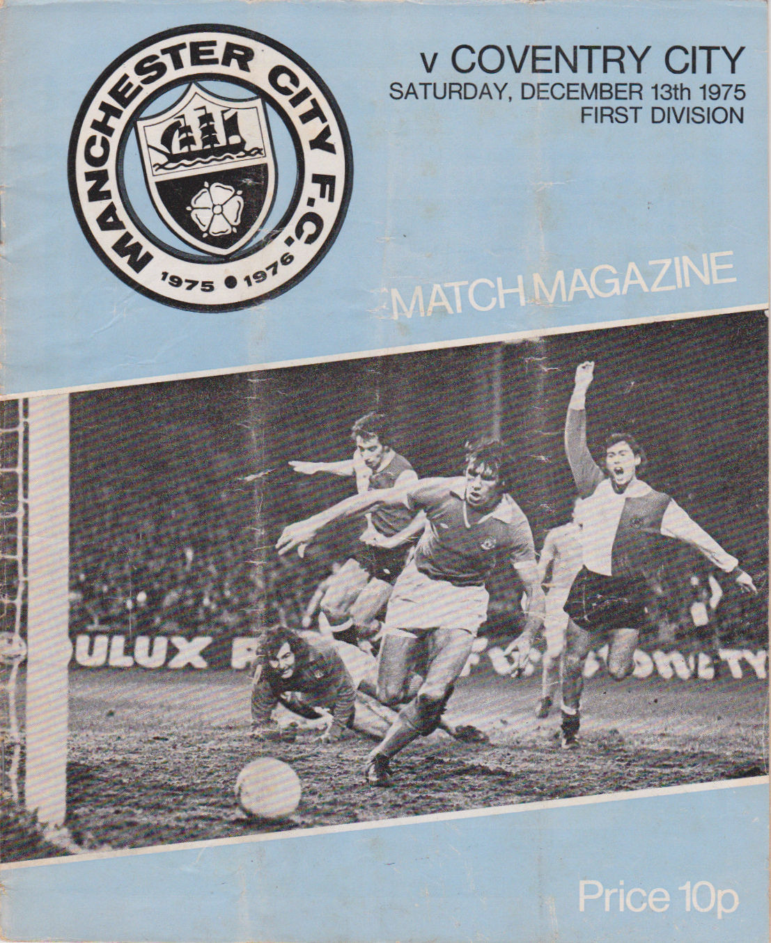 English Football Program: Manchester City vs. Coventry City (December 13, 1975)