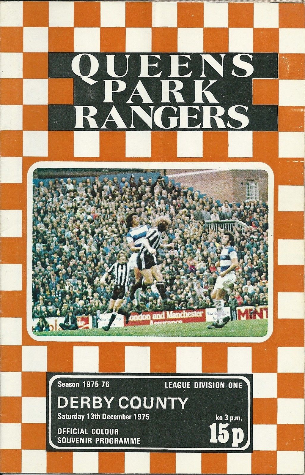 English Football Program: Queens Park Rangers vs. Derby County (December 13, 1975)