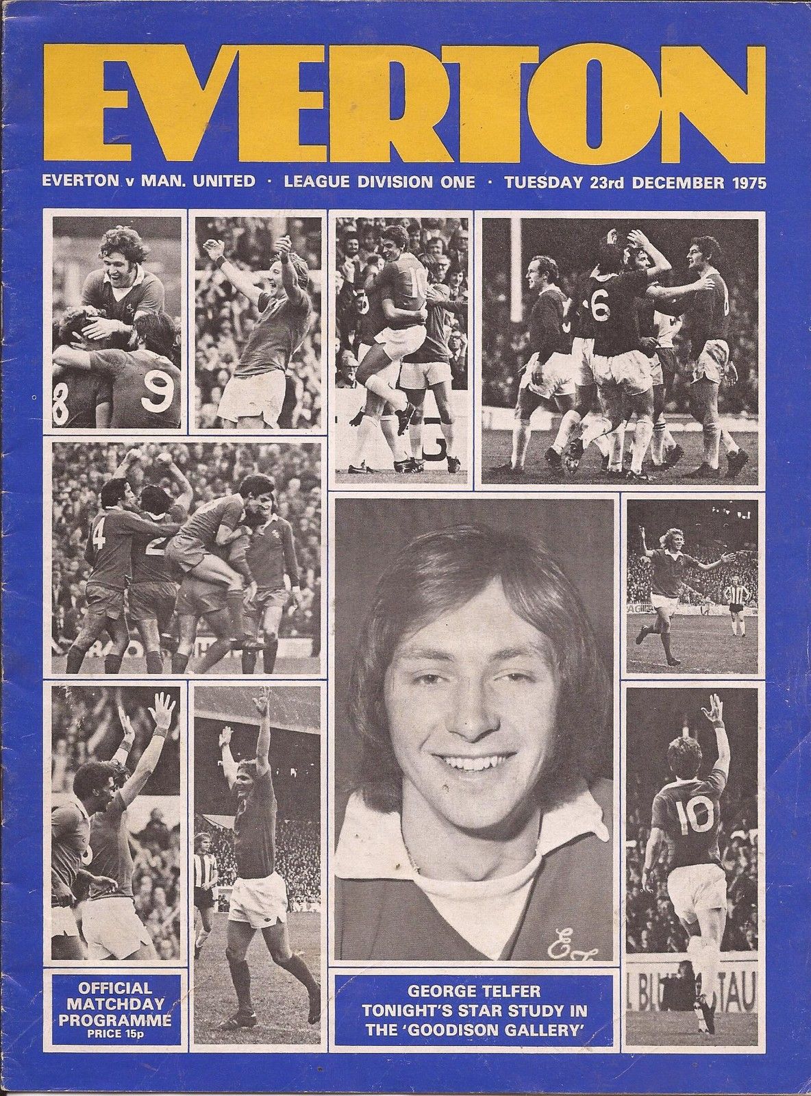 English Football Program: Everton vs. Manchester United (December 23, 1975)