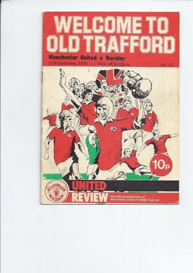 English Football Program: Manchester United vs. Burnley (December 27, 1975)
