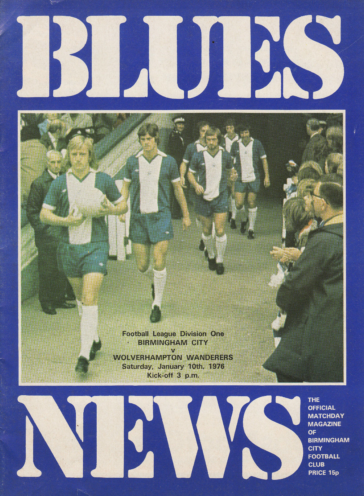 English Football Program: Birmingham City vs. Wolverhampton Wanderers (January 10, 1976)
