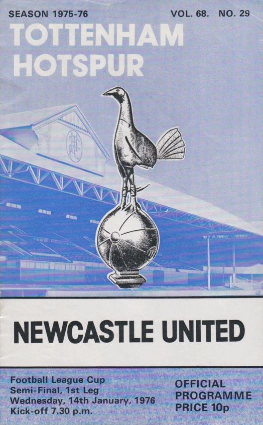 English Football Program: Tottenham Hotspur vs. Newcastle United (January 14, 1976)