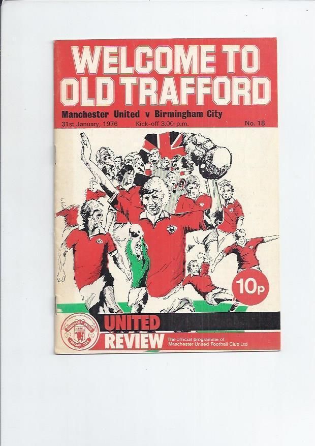 English Football Program: Manchester United vs. Birmingham City (January 31, 1976)