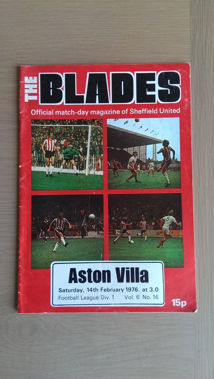 English Football Program: Sheffield United vs. Aston Villa (February 14, 1976)