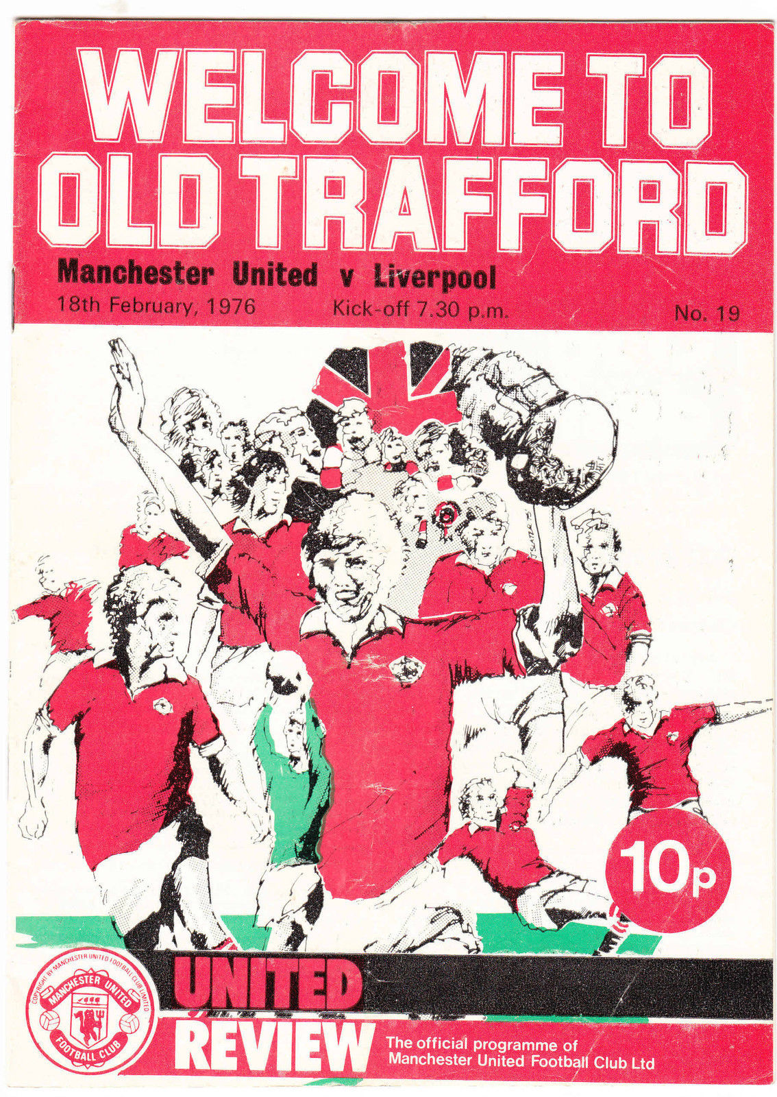 English Football Program: Manchester United vs. Liverpool (February 18, 1976)
