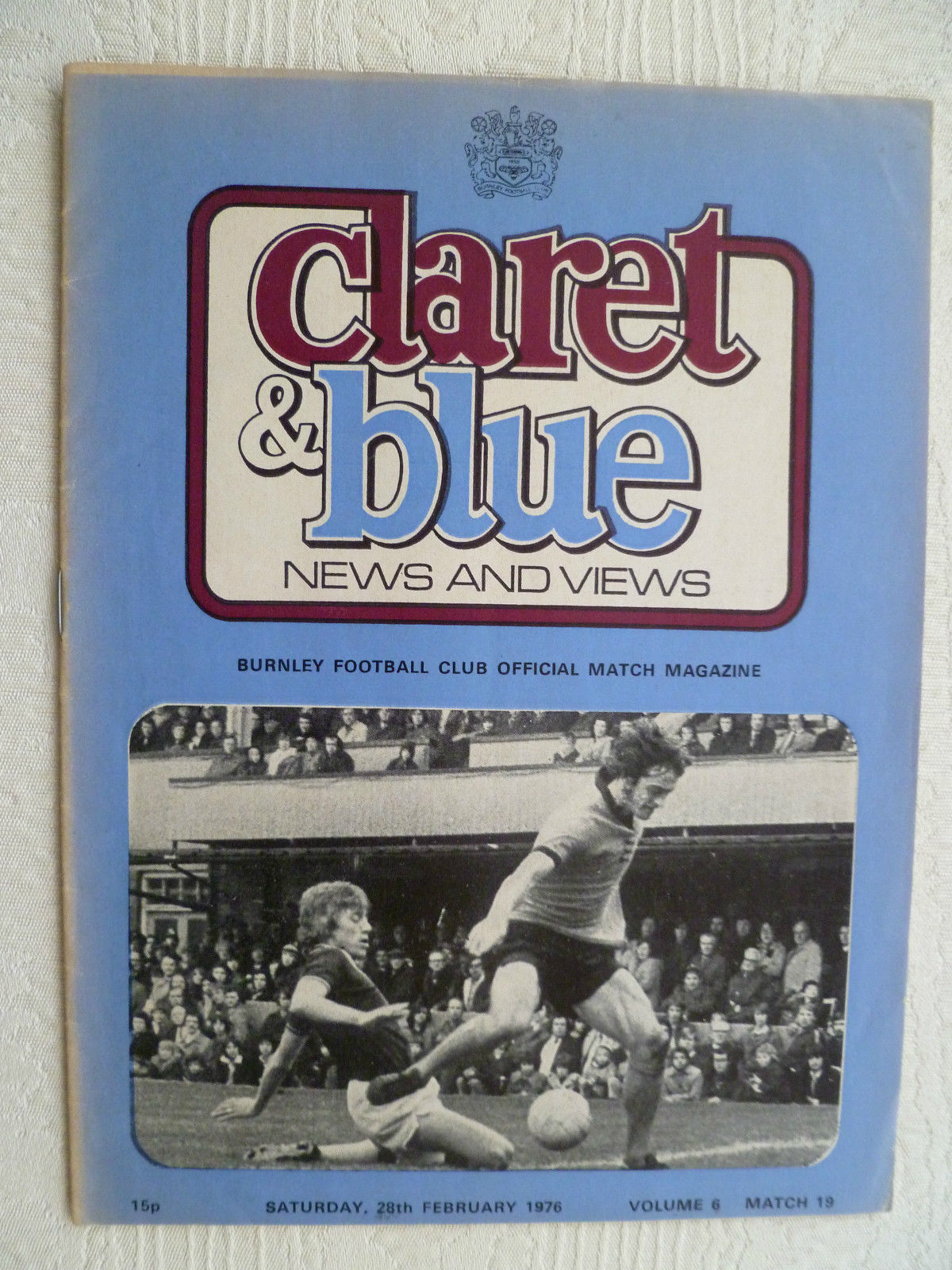 English Football Program: Burnley vs. Aston Villa (February 28, 1976)