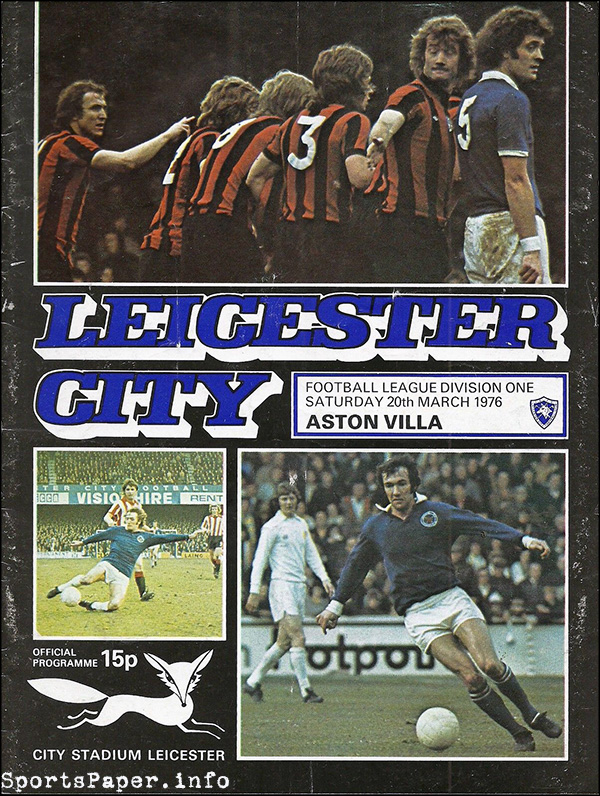 English Football Program: Leicester City vs. Aston Villa (March 20, 1976)
