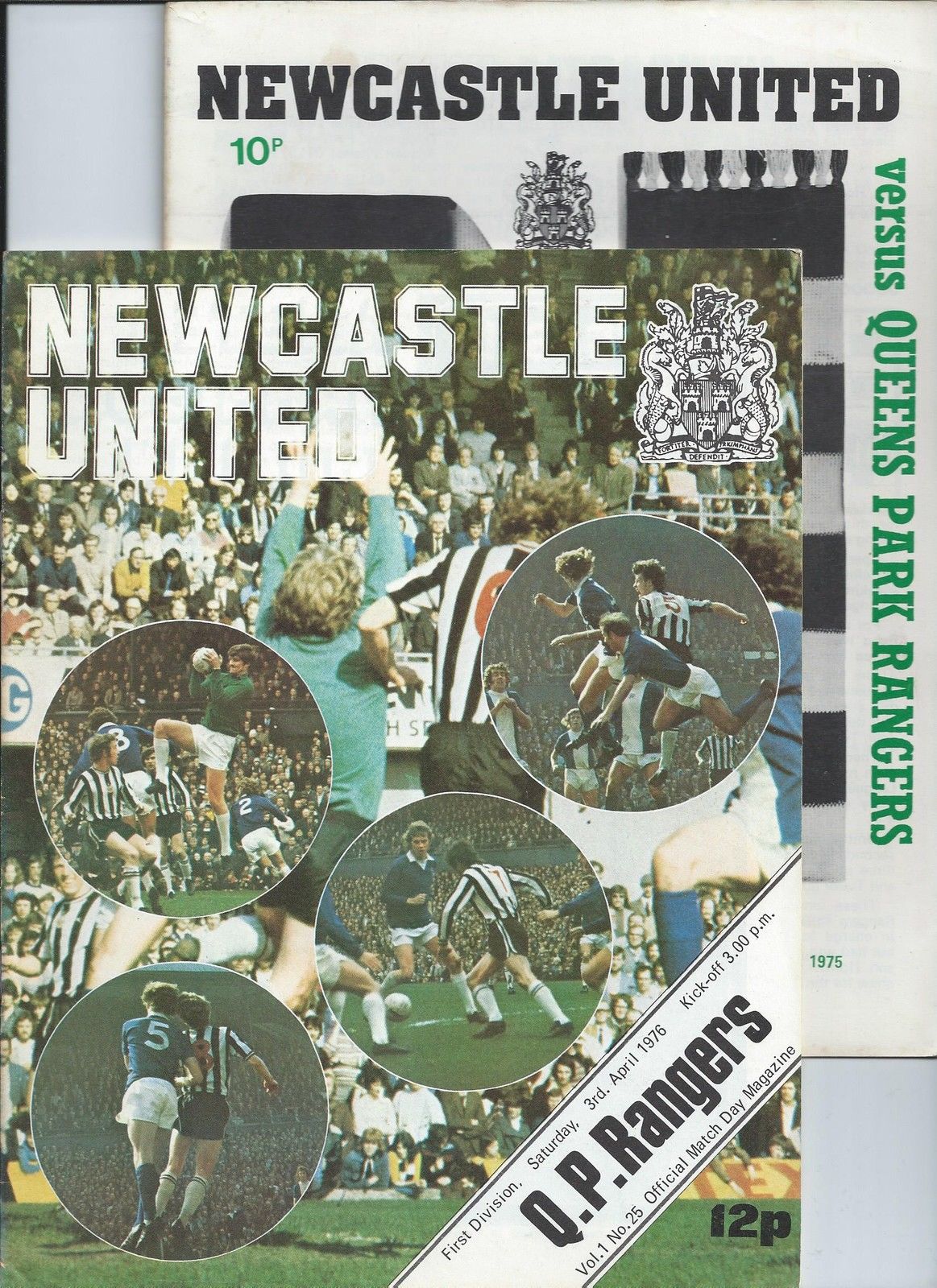 English Football Program: Newcastle United vs. Queens Park Rangers (April 3, 1976)