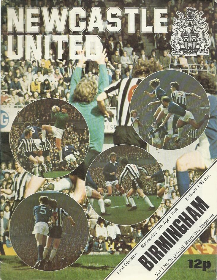 English Football Program: Newcastle United vs. Birmingham City (April 7, 1976)