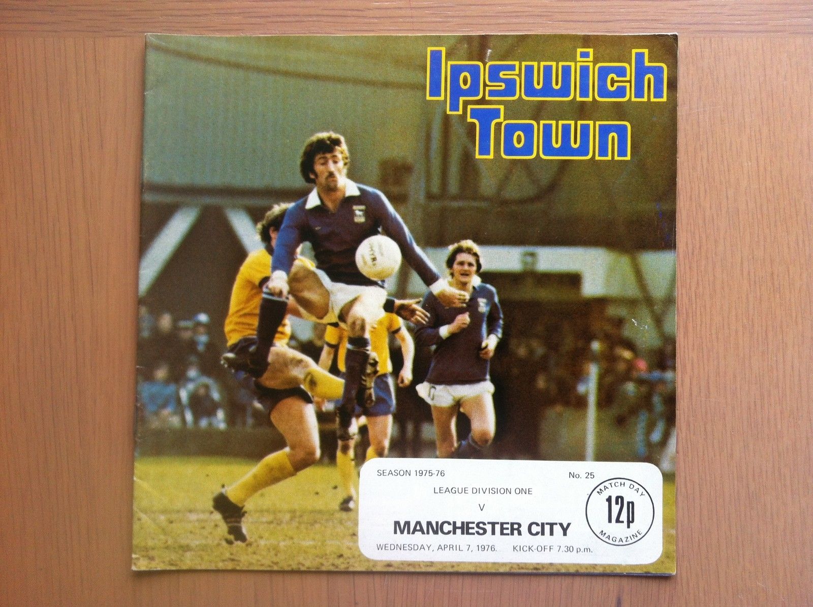 English Football Program: Ipswich Town vs. Manchester City (April 7, 1976)