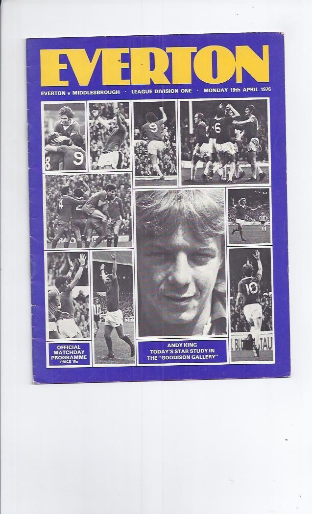 English Football Program: Everton vs. Middlesbrough (April 19, 1976)