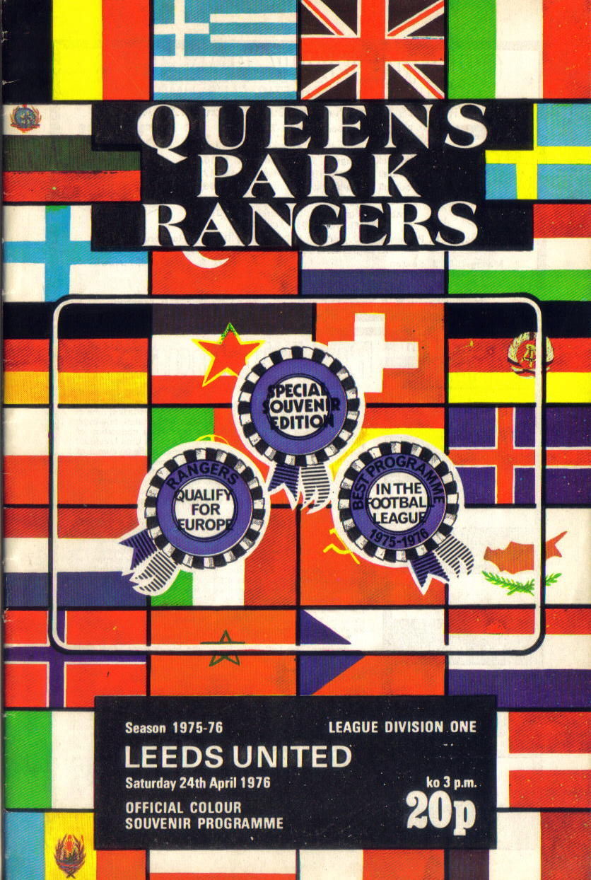 English Football Program: Queens Park Rangers vs. Leeds United (April 24, 1976)