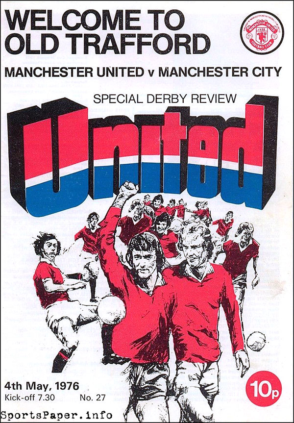 English Football Program: Manchester United vs. Manchester City (May 4, 1976)