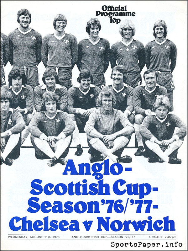 English Football Program: Chelsea vs. Norwich City (August 11, 1976)