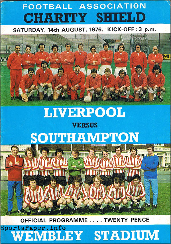 English Football Program: Liverpool vs. Southampton (August 14, 1976)