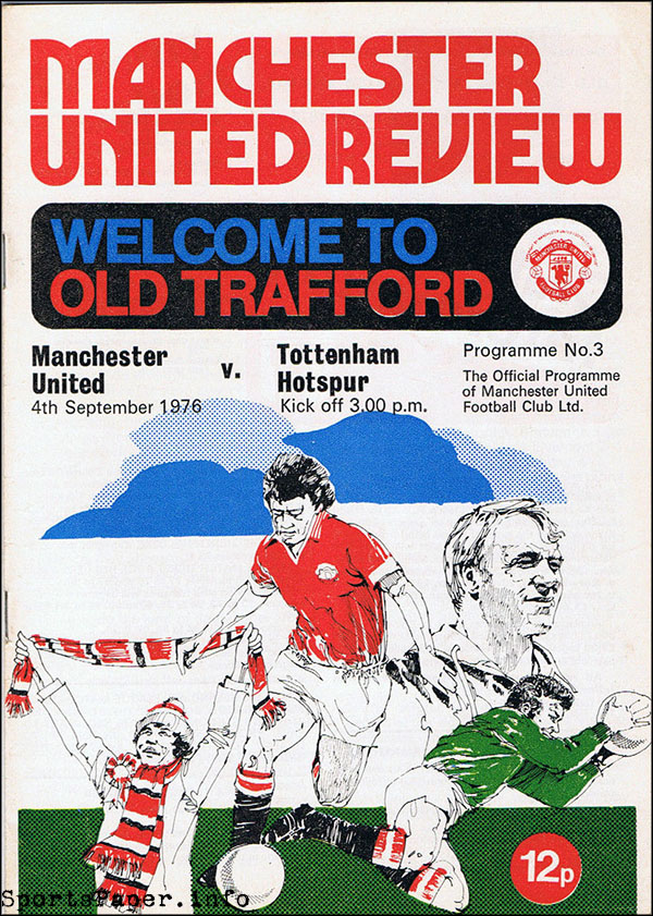 English Football Program: Manchester United vs. Tottenham Hotspur (September 4, 1976)