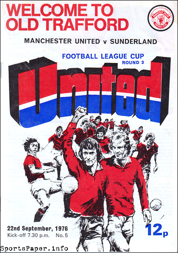 English Football Program: Manchester United vs. Sunderland (September 22, 1976)