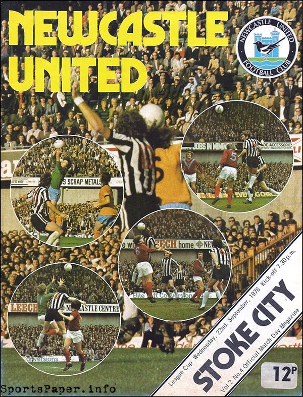 English Football Program: Newcastle United vs. Stoke City (September 22, 1976)