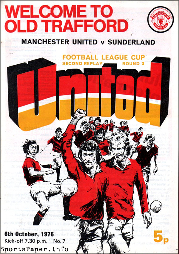 English Football Program: Manchester United vs. Sunderland (October 6, 1976)