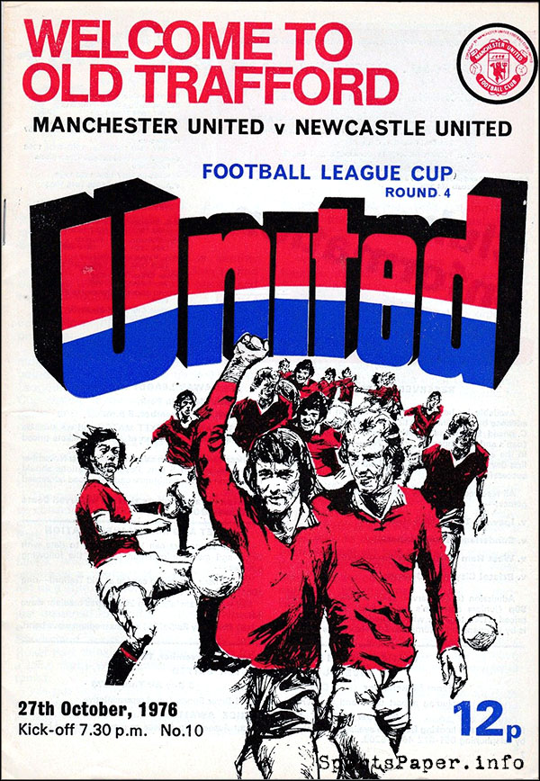 English Football Program: Manchester United vs. Newcastle United (October 27, 1976)